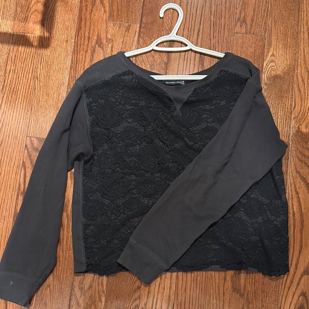 Abercrombie & Fitch Black Lace Sweatshirt
